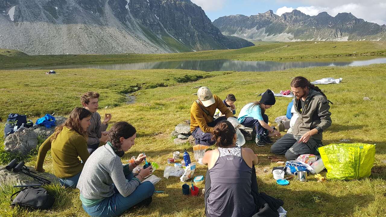 Groupe en montagne