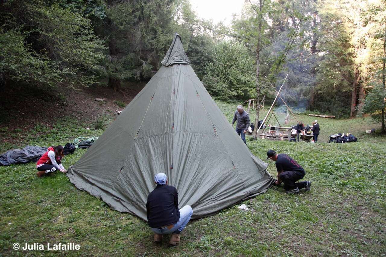 Installation de la tente