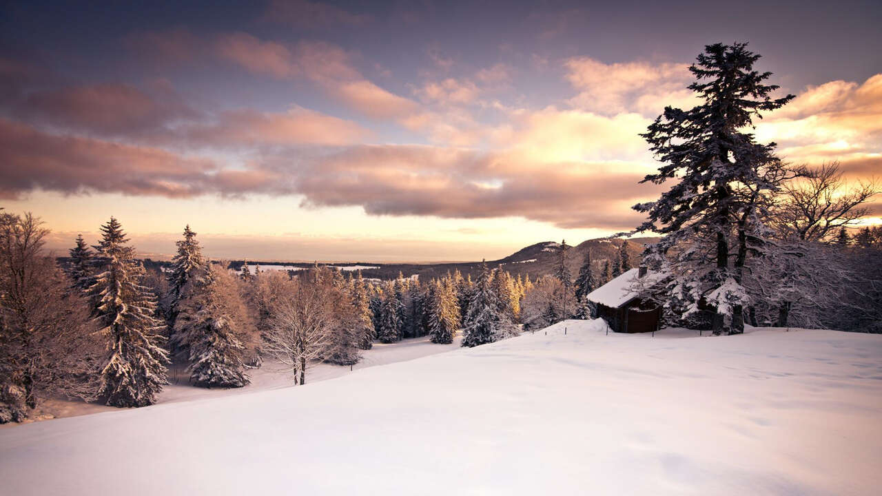 Paysage de neige dans le Jura