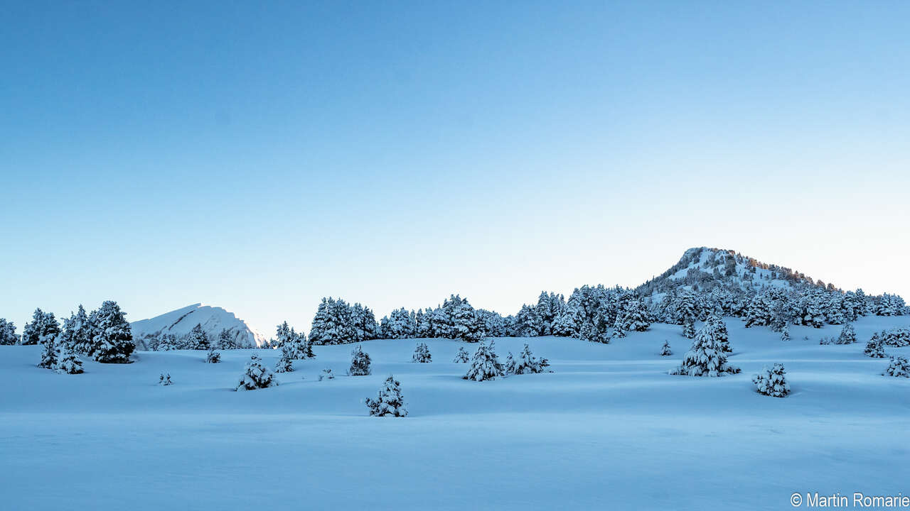 Paysage du Vercors sour la neige