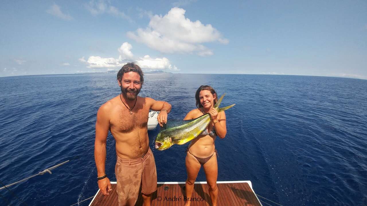 Poisson pêché depuis le bateau