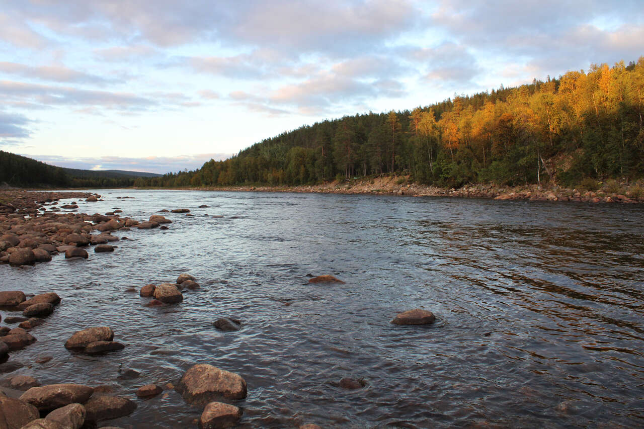 Rivière au coucher de soleil